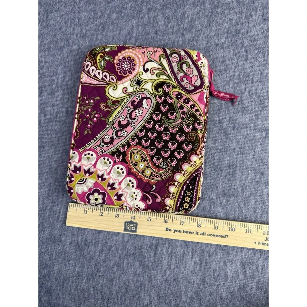 Vera Bradley Small Tablet Sleeve Zipper Case Cover Very‎ Berry Paisley Purple